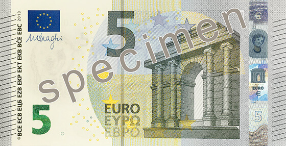 Neue 5 Eurobanknote